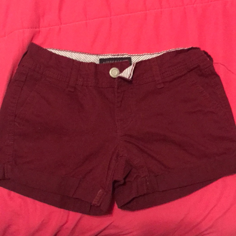 Burgundy Aeropostale Twill Shorts